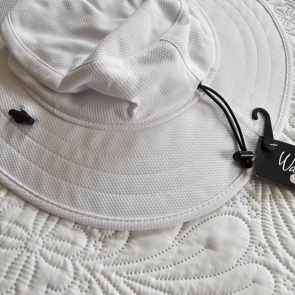 Walther Hagen Mens Wide Brim Sun Hat OSFA White Polyester Durable Lightweight - Picture 7 of 9